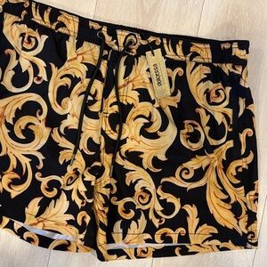 Dolcessa Men's Black & Gold Swim Shorts